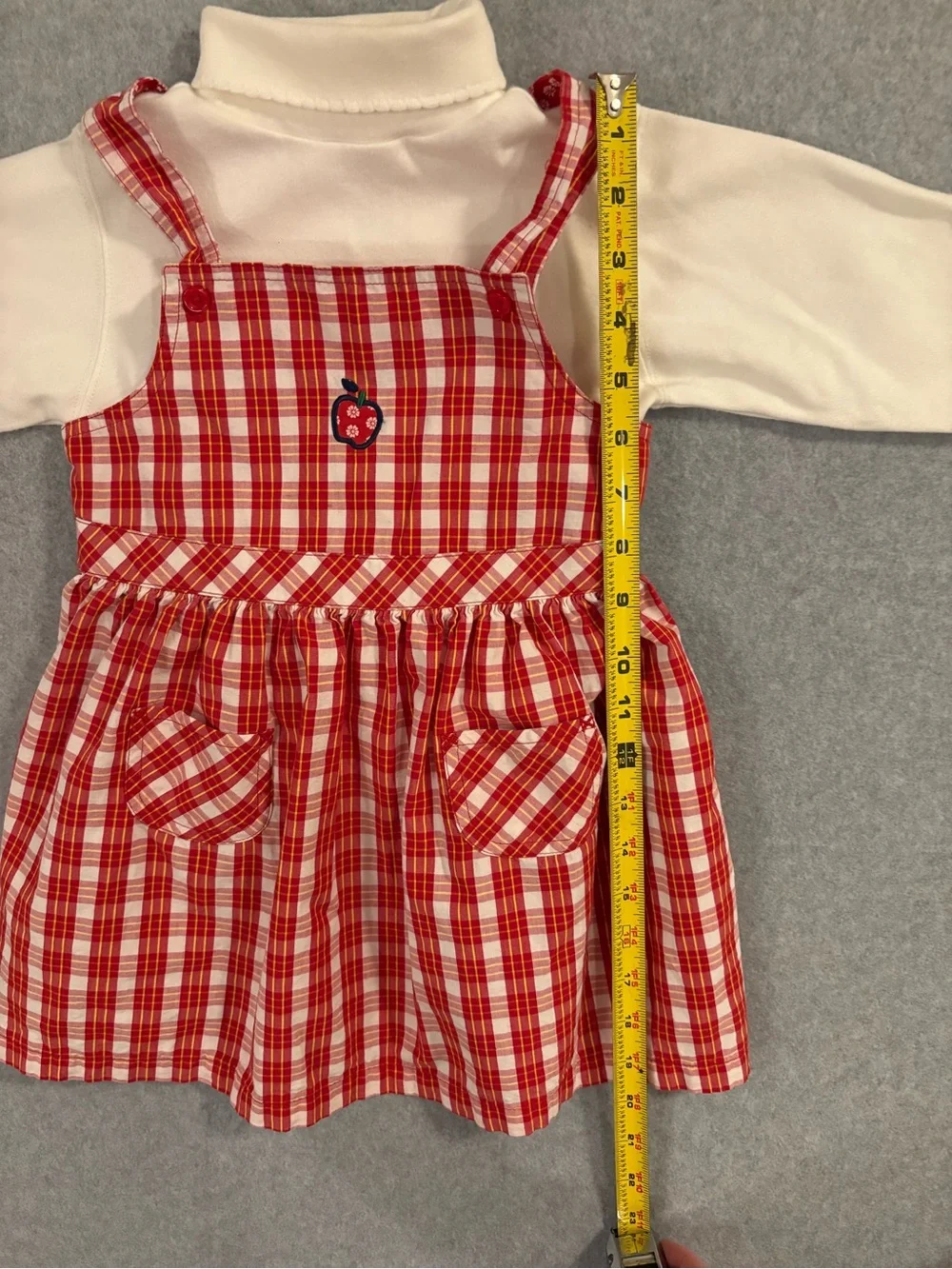 Vintage 1998 Gymboree Country Meadows Red Pinafore Jumper Turtleneck Set 2-3T